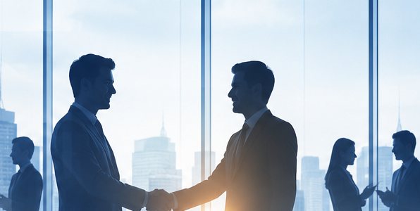 Two professionals shaking hands
